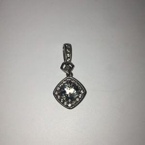 Green Amethyst and Diamond Pendant